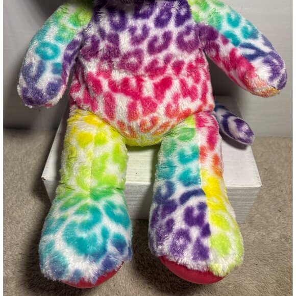 17" Build A Bear Rainbow Tie dye Leopard Kitty Cat Plush Stuffed Animal BAB - Picture 3 of 8